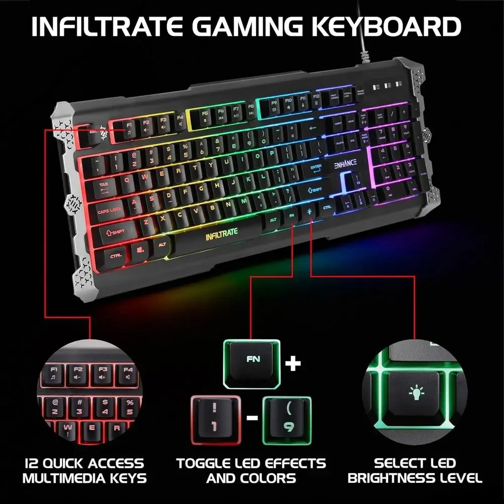 ENHANCE LED Gaming Keyboard